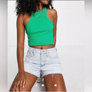 MADEWELL - Denim distressed hem denim blue jean shorts